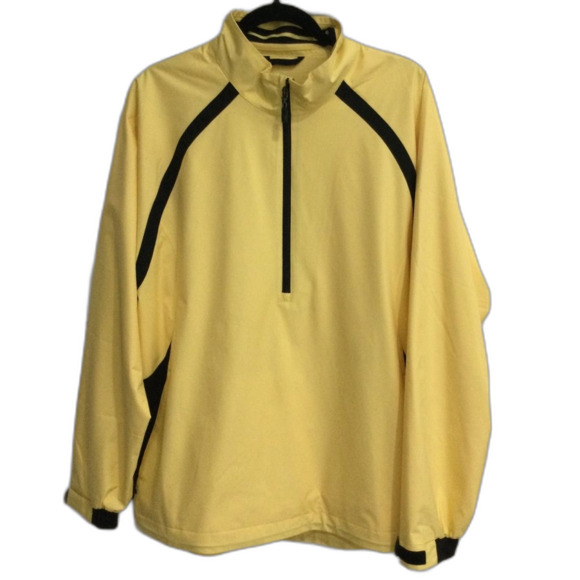 Cutter & Buck Windbreaker Jacket Men’s Size Large Yellow CB WeatherTec Pullover - Picture 1 of 13